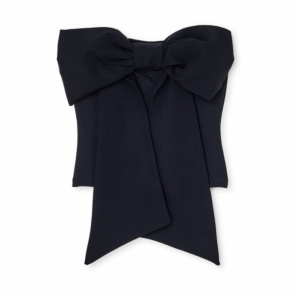 NA-KD Bow Tube Top Black Medium Never Worn